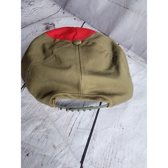 Vintage Boys Scouts of America BSA Hat Snapback Cap Olive Green Red S/M - Picture 3 of 7